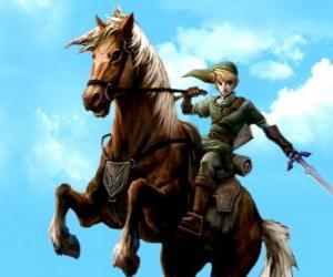 пазл Ссылка на коне с мечом в приключениях Легенда о Zelda видеоигры